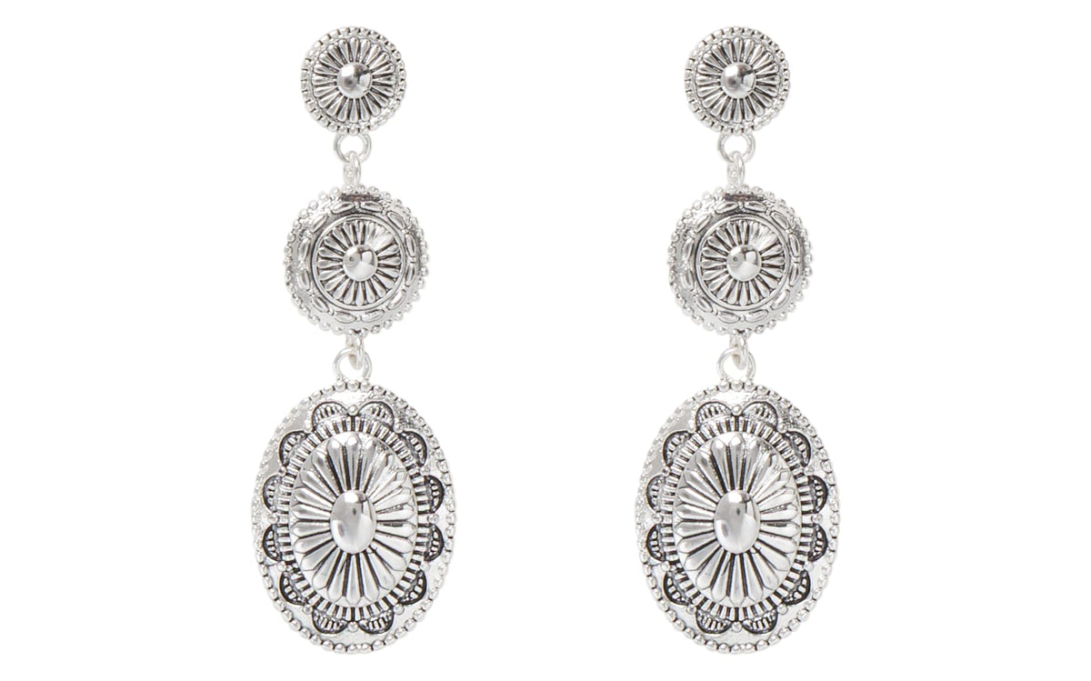 Amanda Blu Silver Triple Conch Drop Earrings — Silver