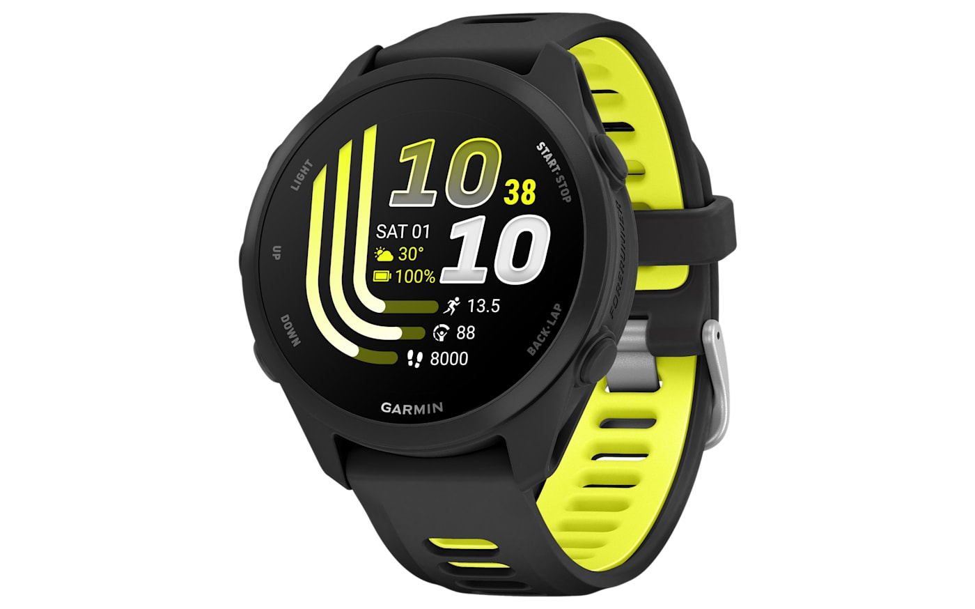 Garmin Forerunner 170 GPS Running Smartwatch — Black / Black-Amp Yellow Band