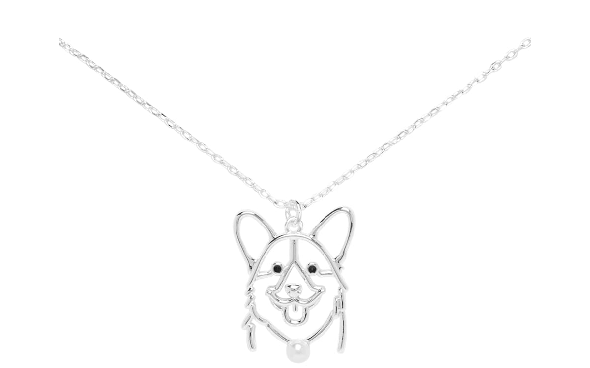 Amanda Blu Silver Wire Corgi Necklace — Silver / 18 inch