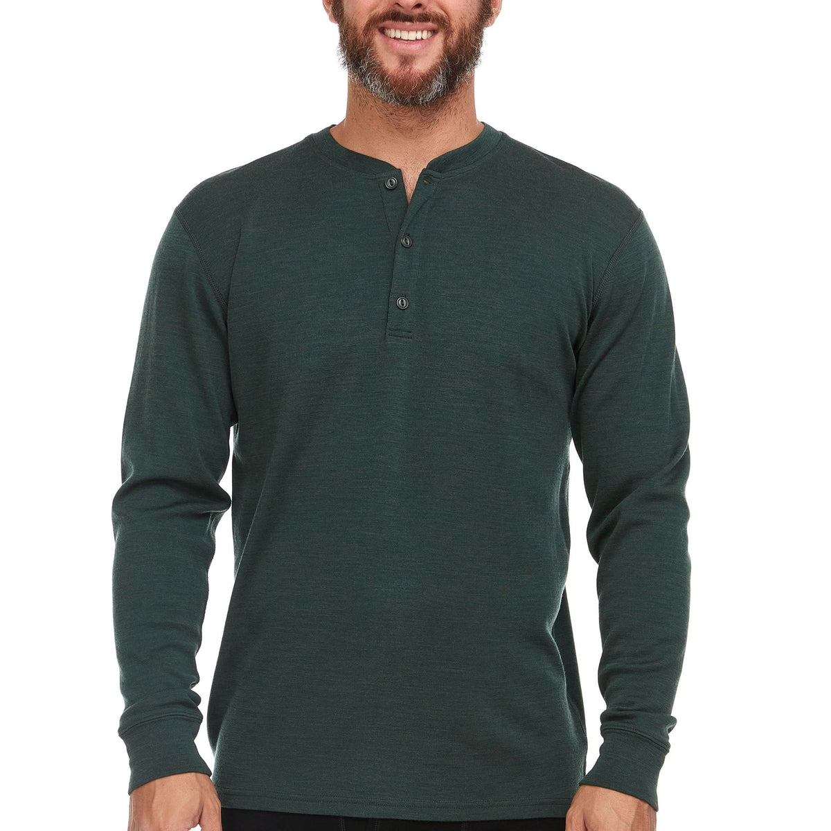 Midweight - Men's Long Sleeve Button Up 100% Merino Wool. Our best-selling Midweight fabric now as a long-sleeve henley. midlayer