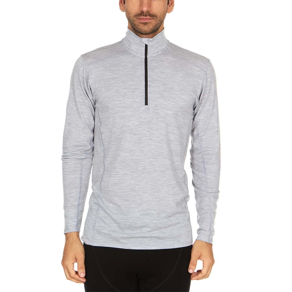 Woolverino Men's microweight merino wool 1/4 quarter zip active top