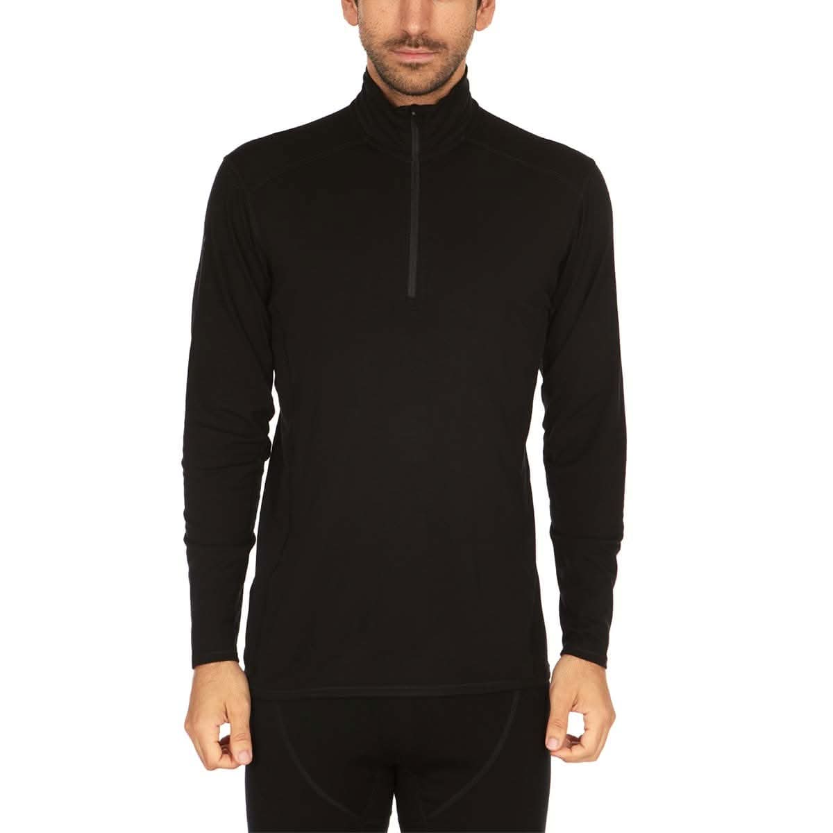 Woolverino Men's microweight merino wool 1/4 quarter zip active top