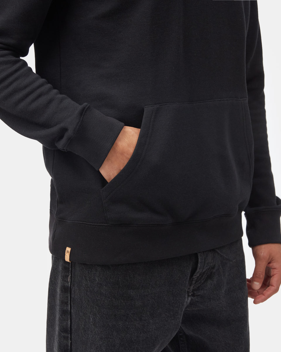 Tentree Men's Treefleece 1/4 Button Hoodie - Meteorite Black