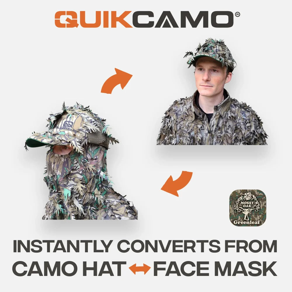 QuikCamo 3D Leafy Ball Cap with Front Face Mask – product view 10