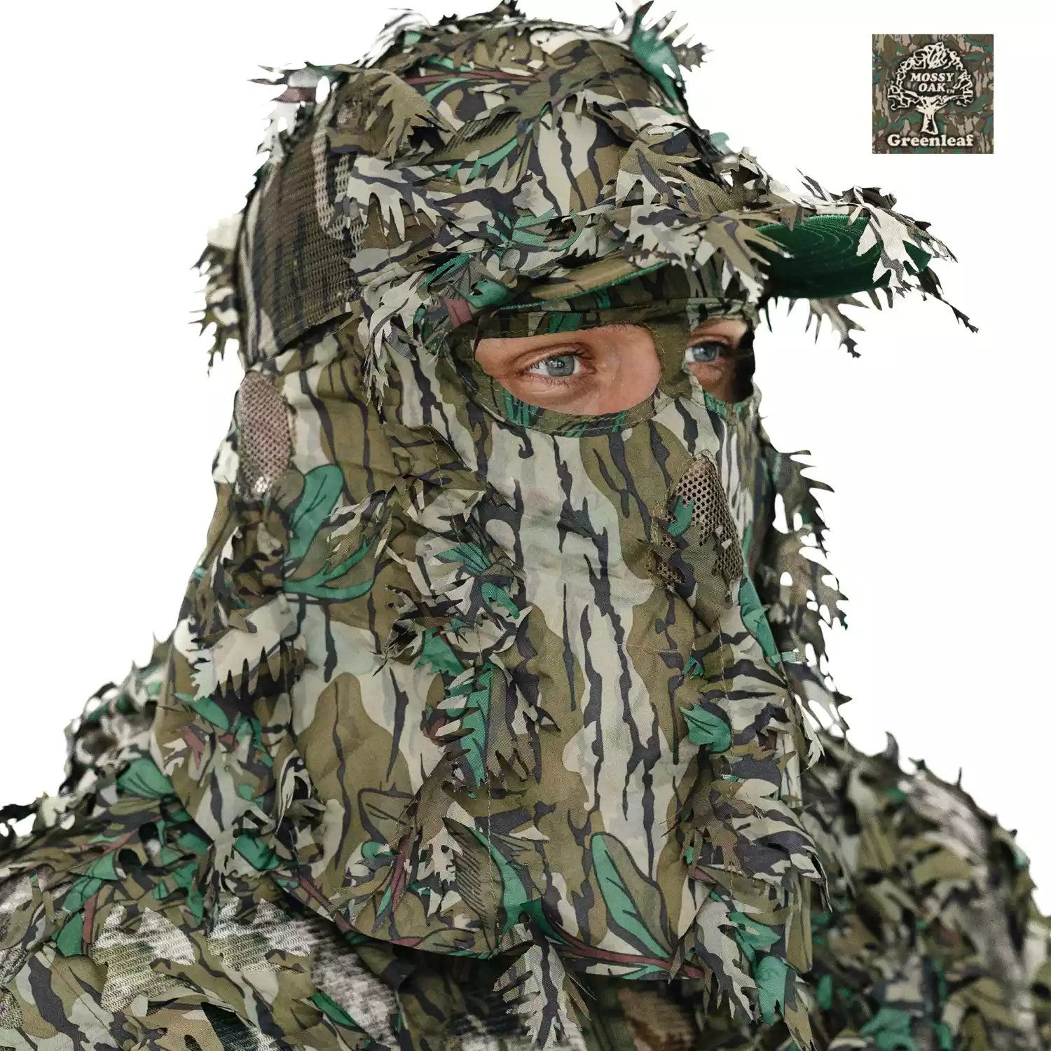 QuikCamo 3D Leafy Ball Cap with Front Face Mask – product view 34