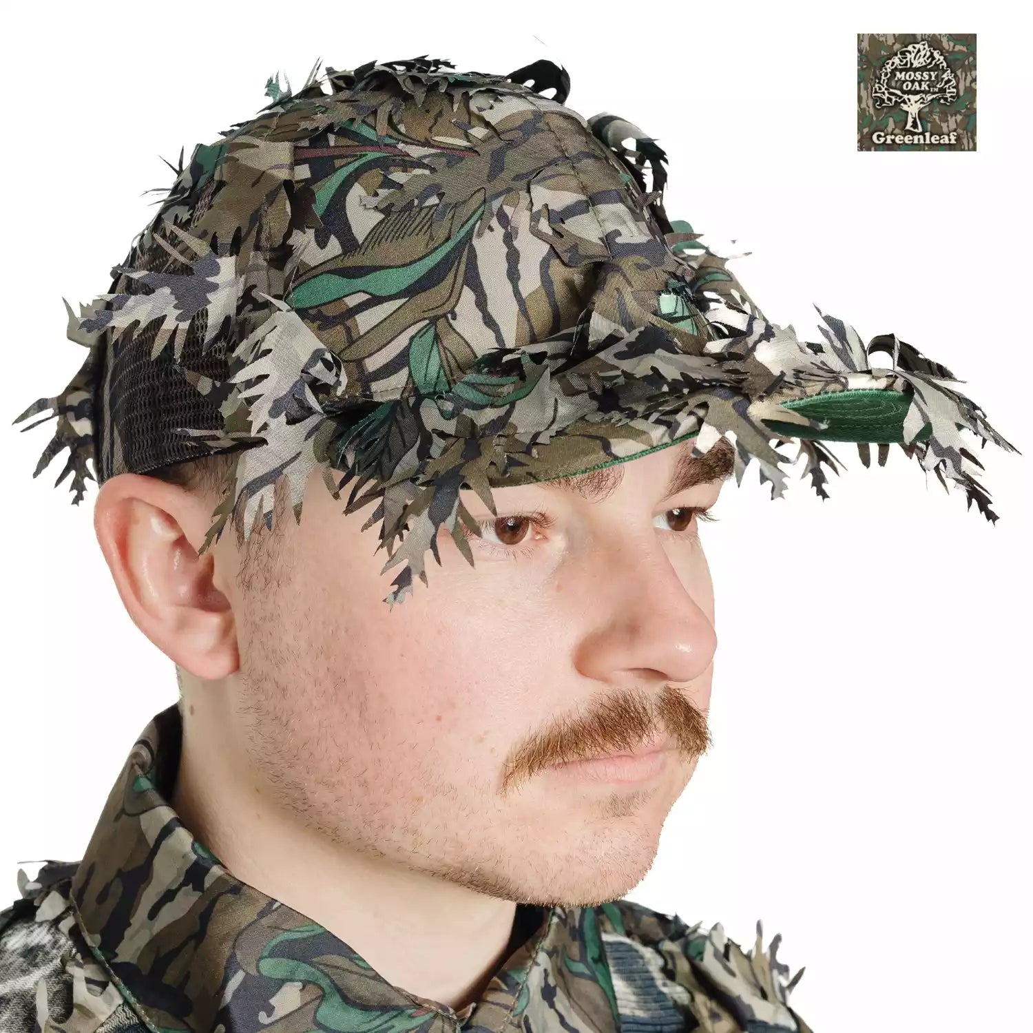 QuikCamo 3D Leafy Ball Cap with Front Face Mask – product view 35