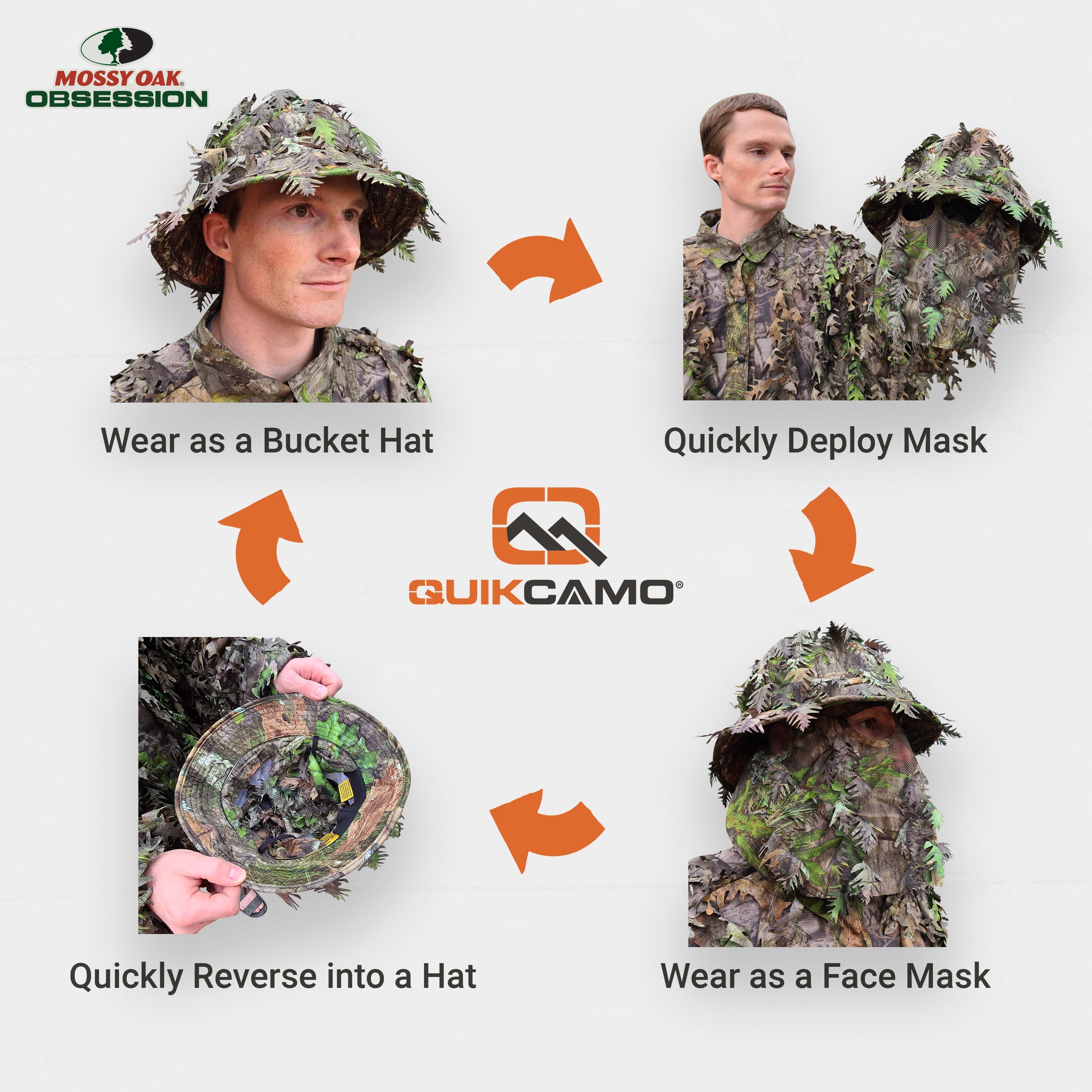 QuikCamo Camo Boonie Hat with Face Mask – product view 54