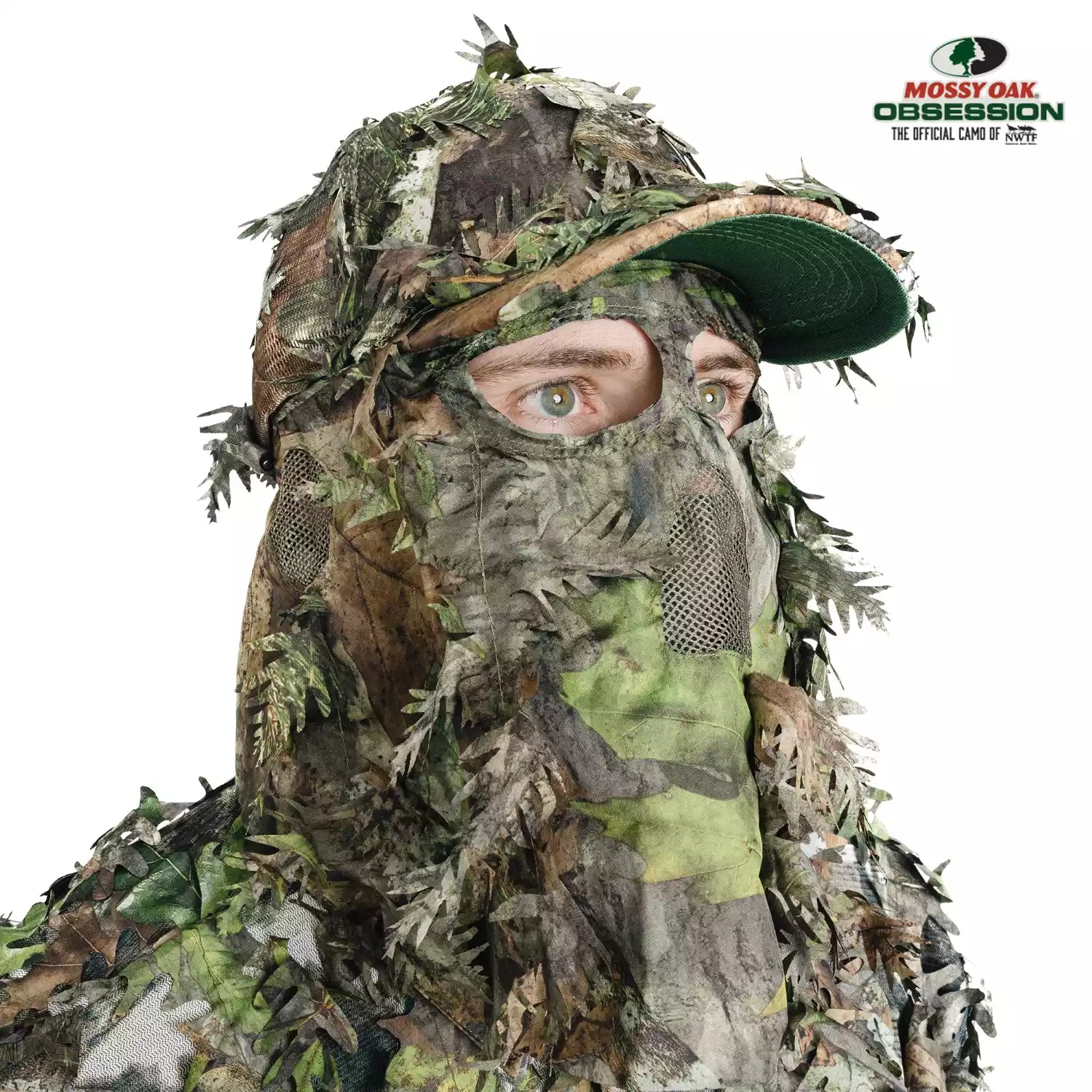 QuikCamo 3D Leafy Ball Cap with Front Face Mask – product view 29