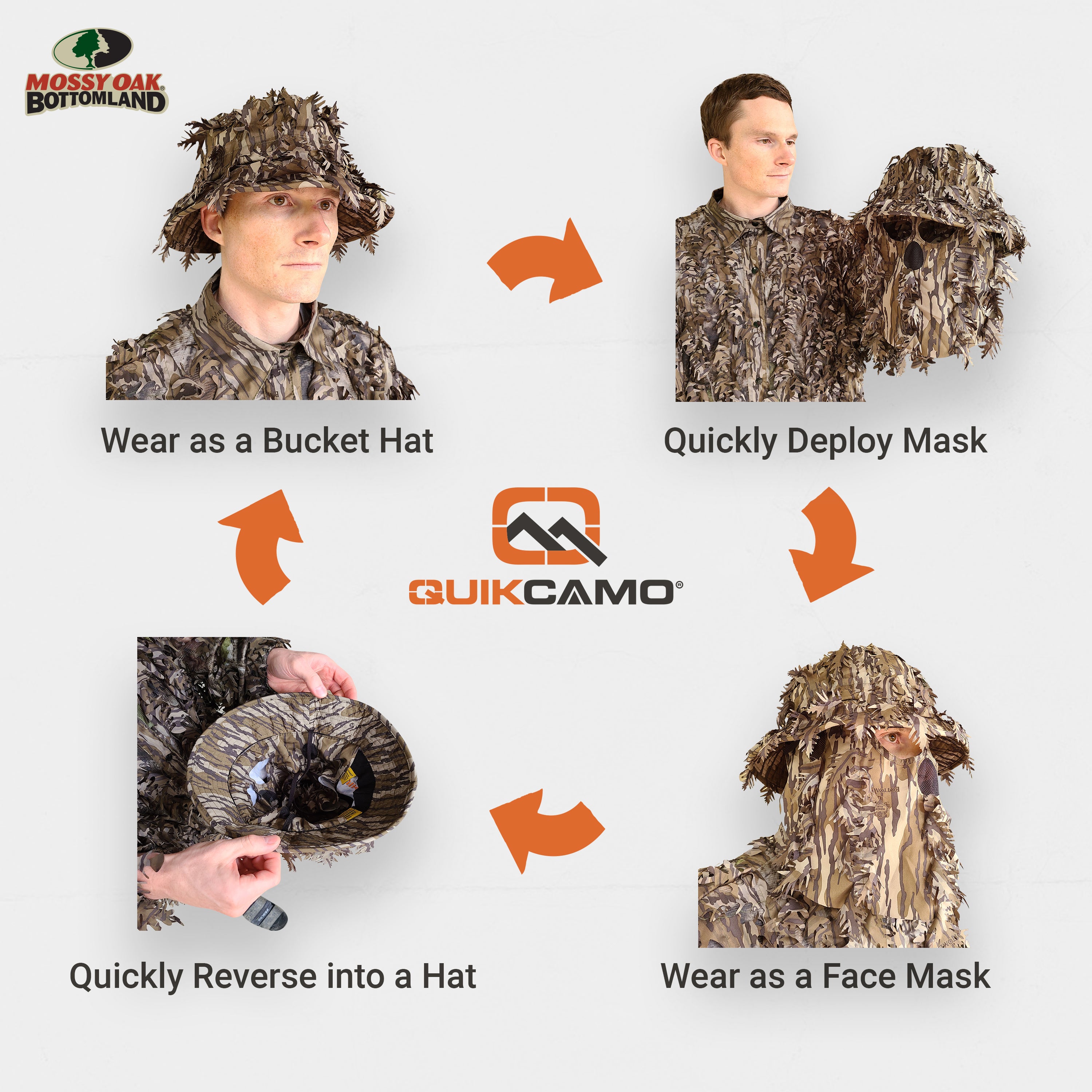QuikCamo Camo Boonie Hat with Face Mask – product view 53