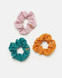 Tentree Upcycled TreenBlend Scrunchies - Golden Oak Heather North Sea Heather Dusky Orchid Heather