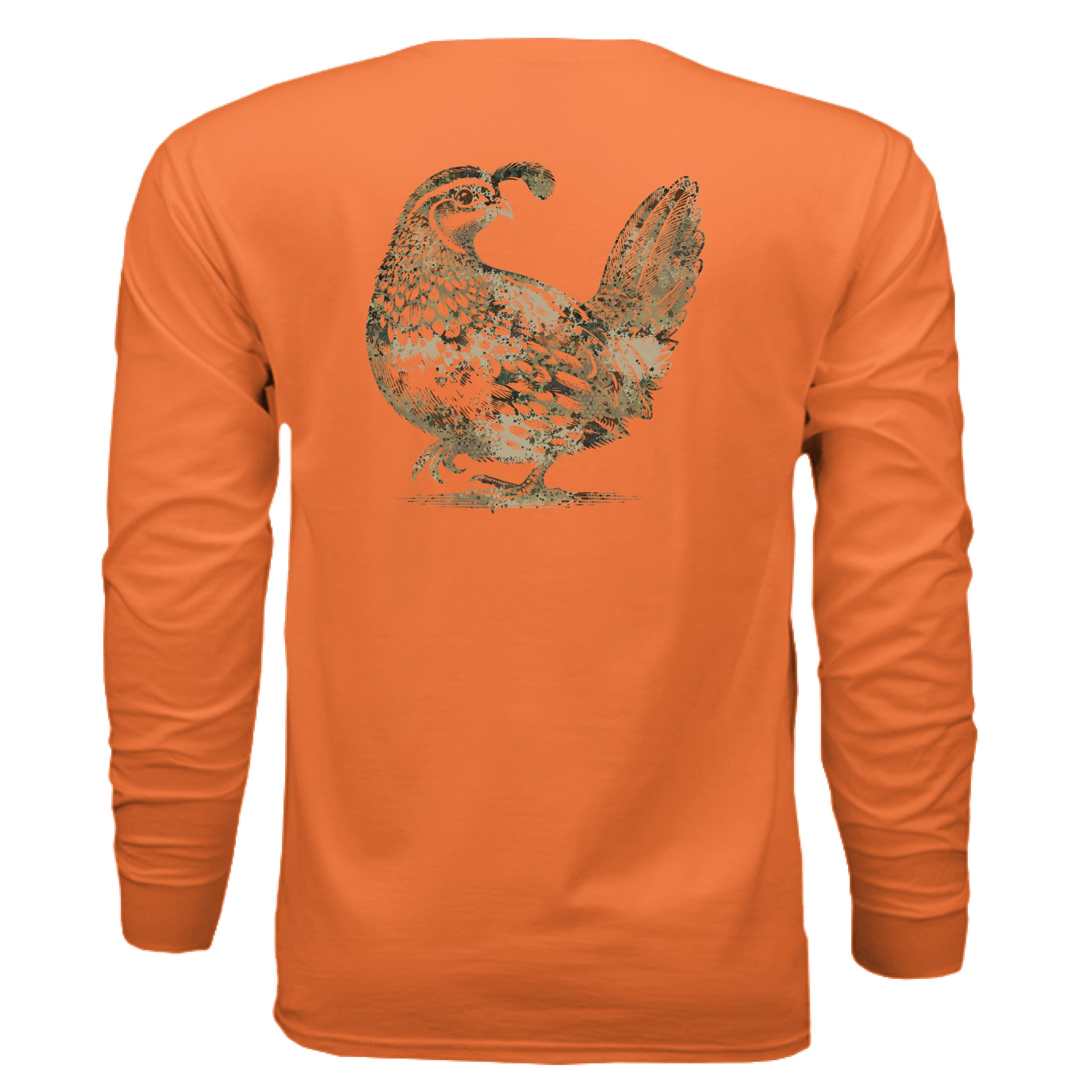 Spur-Ma-Gettin Upland Splash Burst Camo California Quail Long Sleeve T-Shirt – product image 1