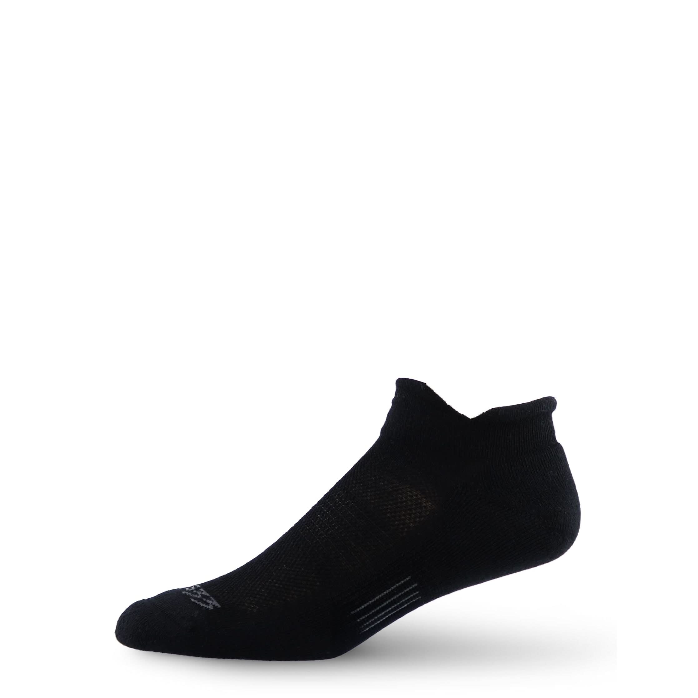 no show performance wool  cushioned running socks