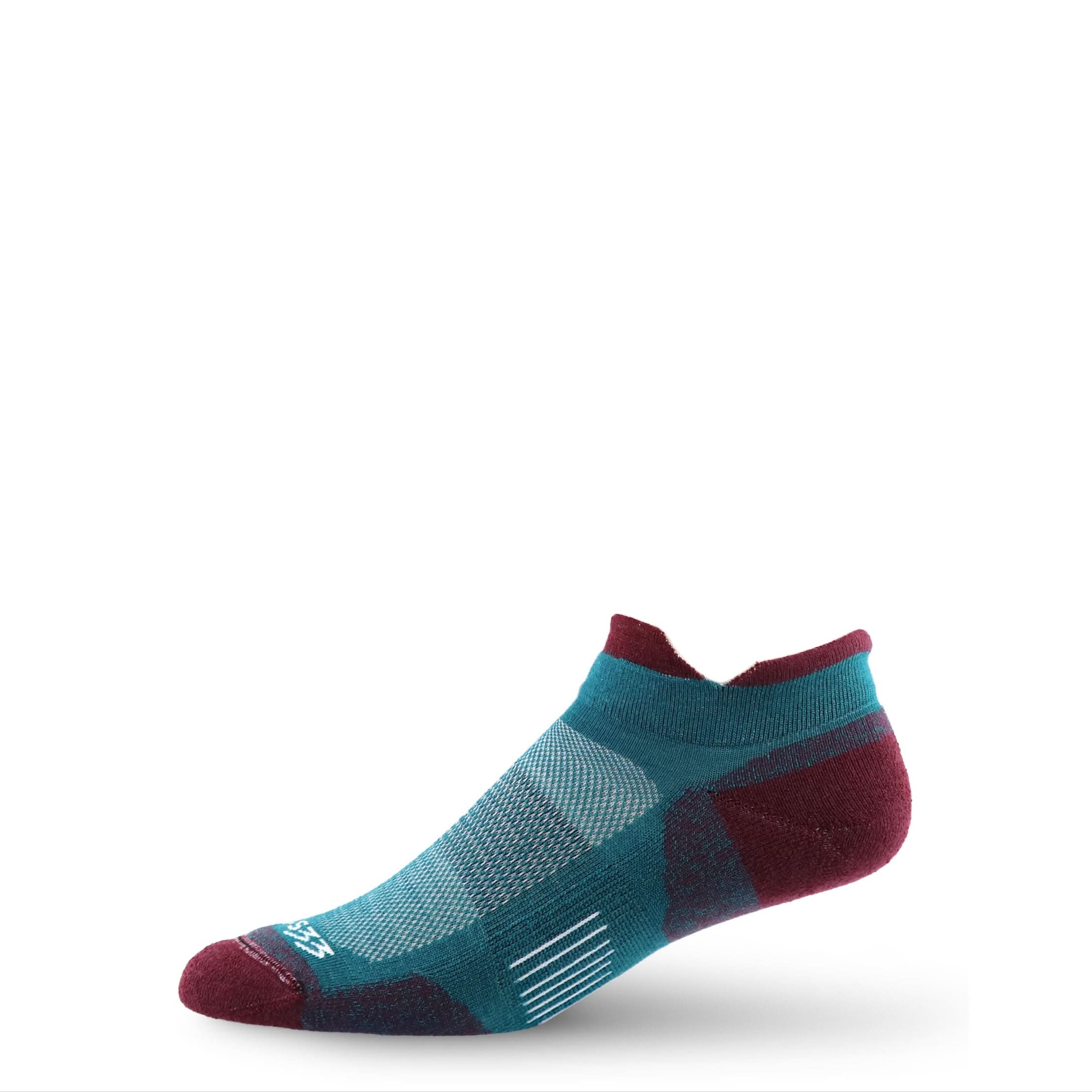 no show performance wool  cushioned running socks