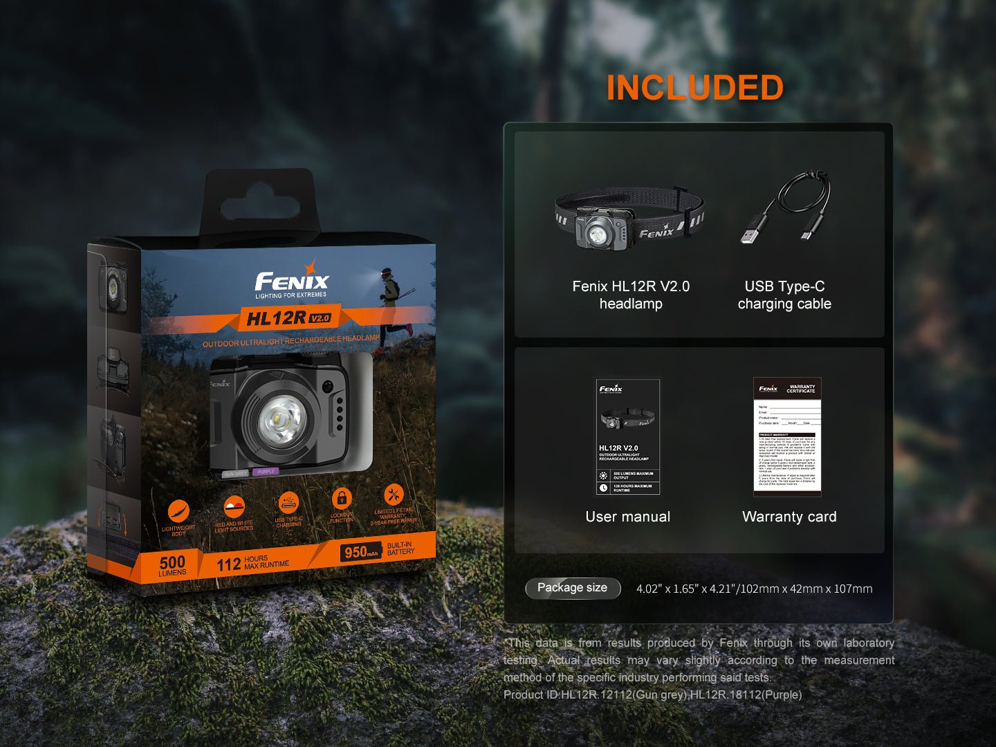 Fenix HL12R V2 Ultralight Outdoor Rechargeable Headlamp by Fenix Store