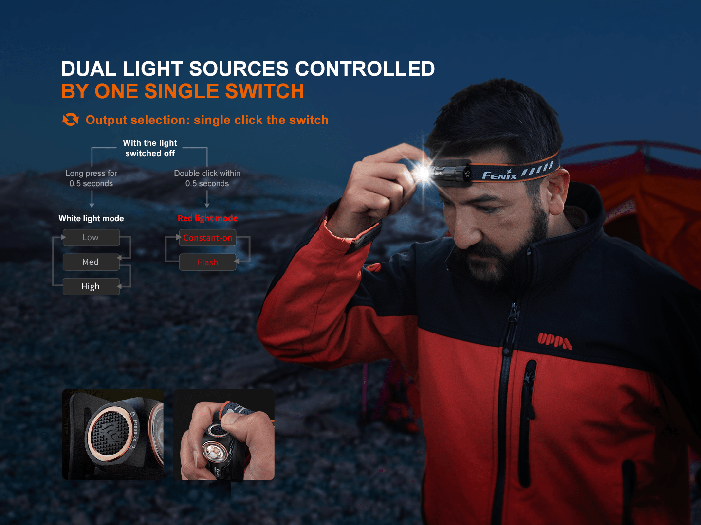 Fenix HM23 V2.0 Lightweight Detachable AA Headlamp – view 2