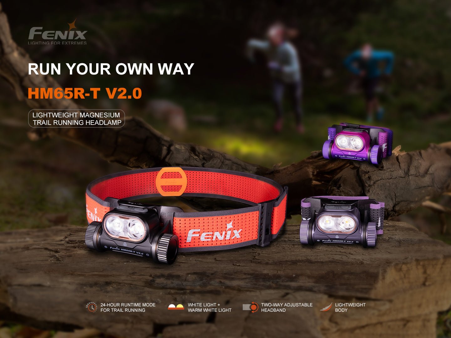 Fenix HM65R-T V2 Rechargeable Lightweight Trail Running Headlamp by Fenix Store