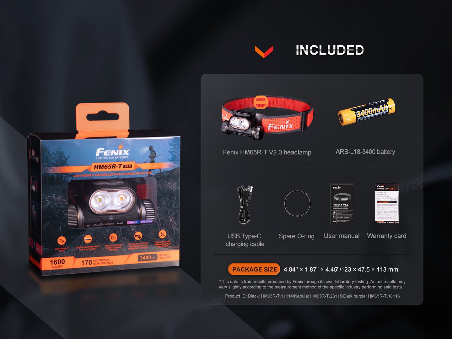 Fenix HM65R-T V2 Rechargeable Lightweight Trail Running Headlamp by Fenix Store