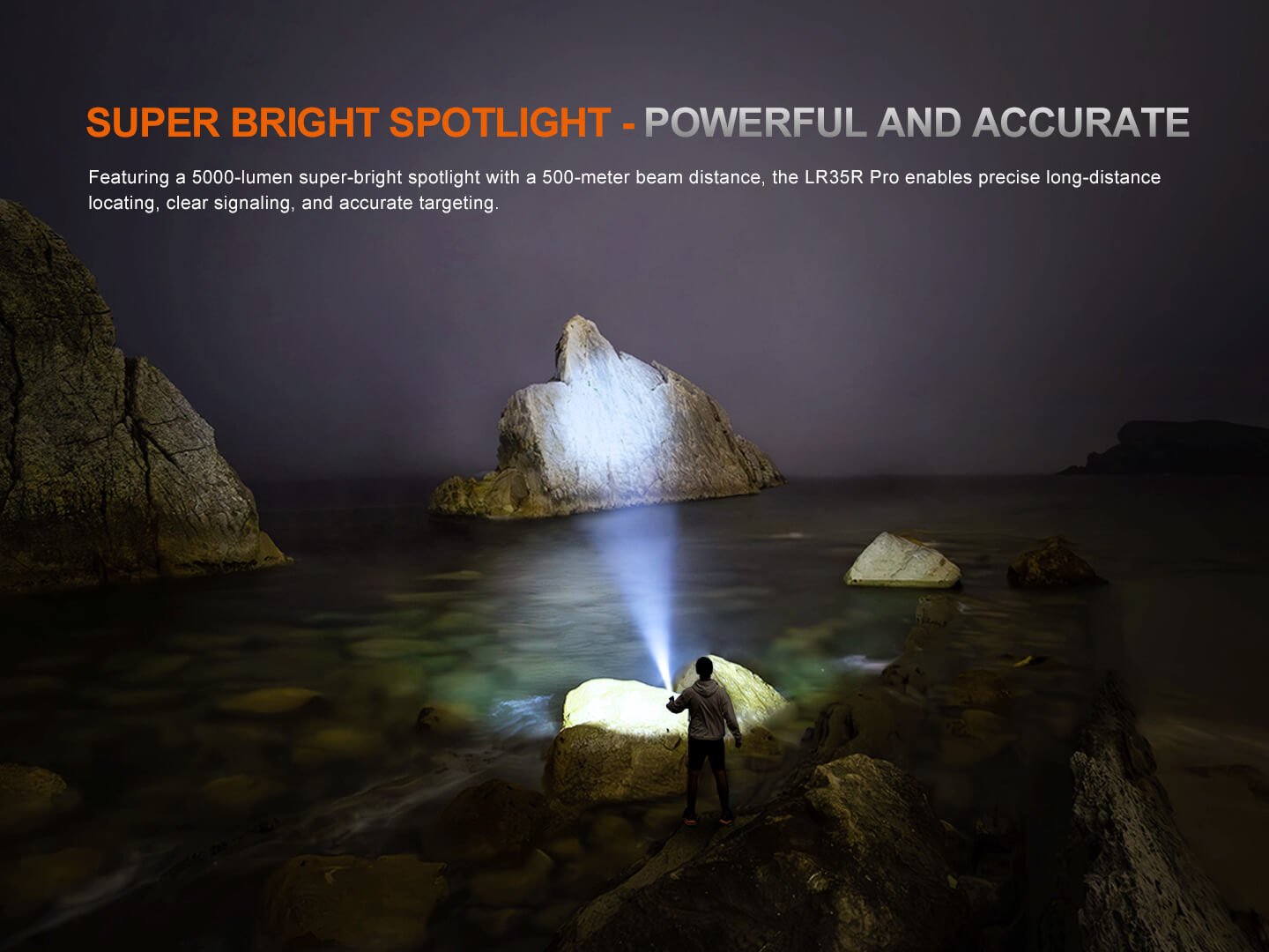 Fenix LR35R PRO Rechargeable Palm-Sized Searchlight by Fenix Store