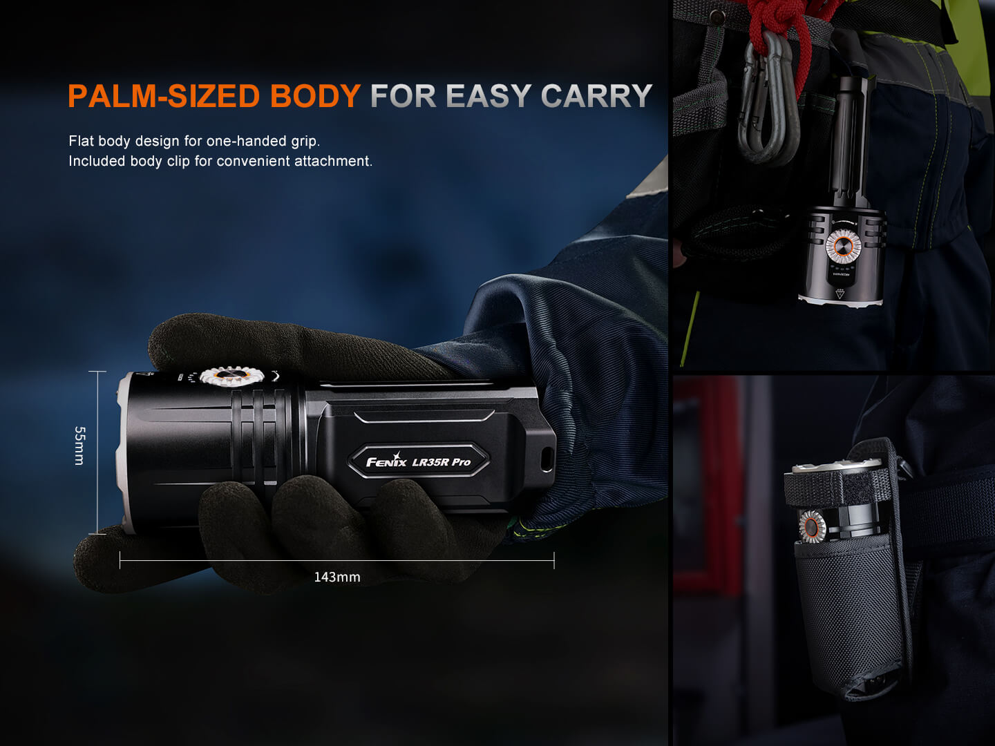 Fenix LR35R PRO Rechargeable Palm-Sized Searchlight by Fenix Store