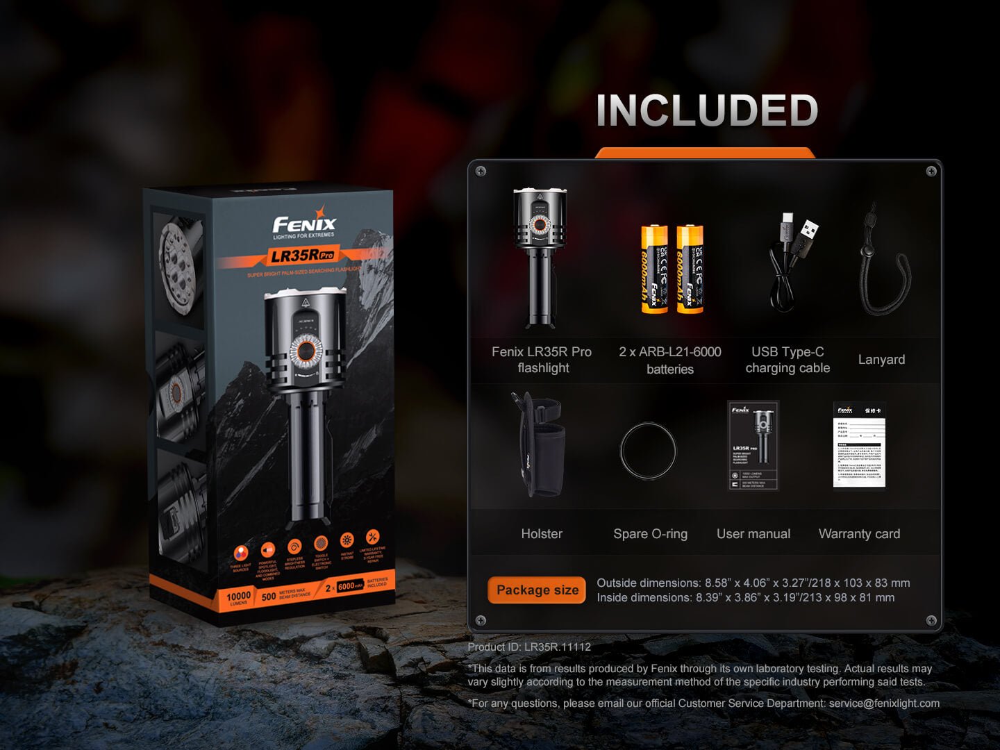 Fenix LR35R PRO Rechargeable Palm-Sized Searchlight by Fenix Store