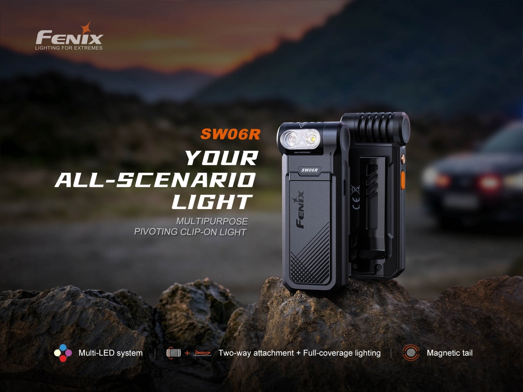 Fenix SW06R Multipurpose Pivoting Clip-On Light — manufacturer product image 3
