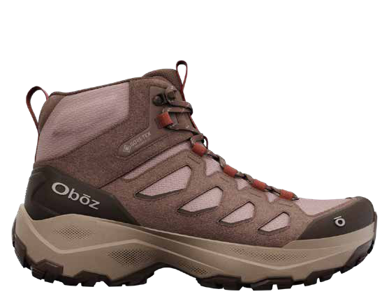 Oboz Sawtooth LT Mid GTX women's hiking boot in Tree Bark, manufacturer workbook image