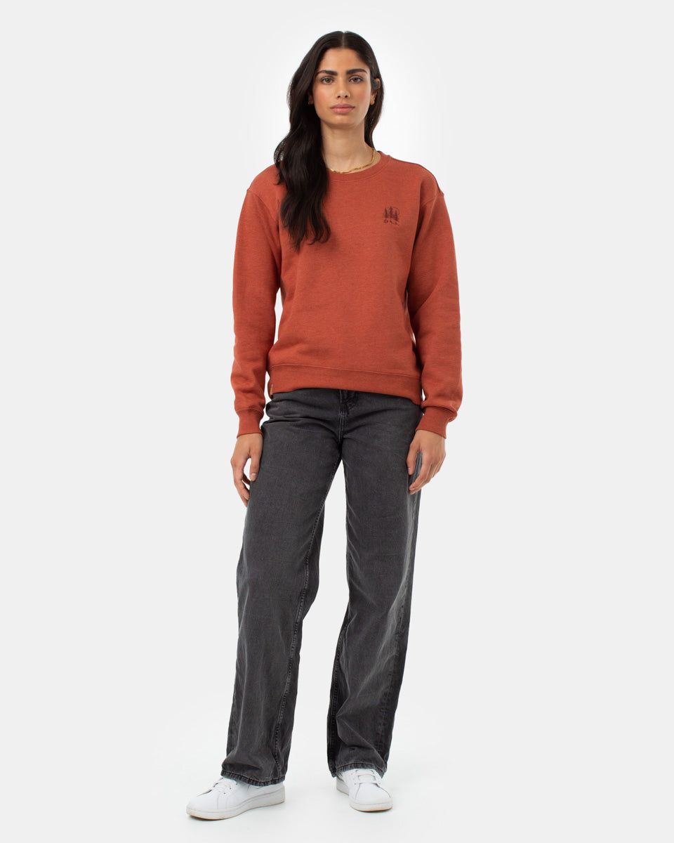 Tentree Women's TreeFleece Golden Spruce Forest Crew - Baked Clay