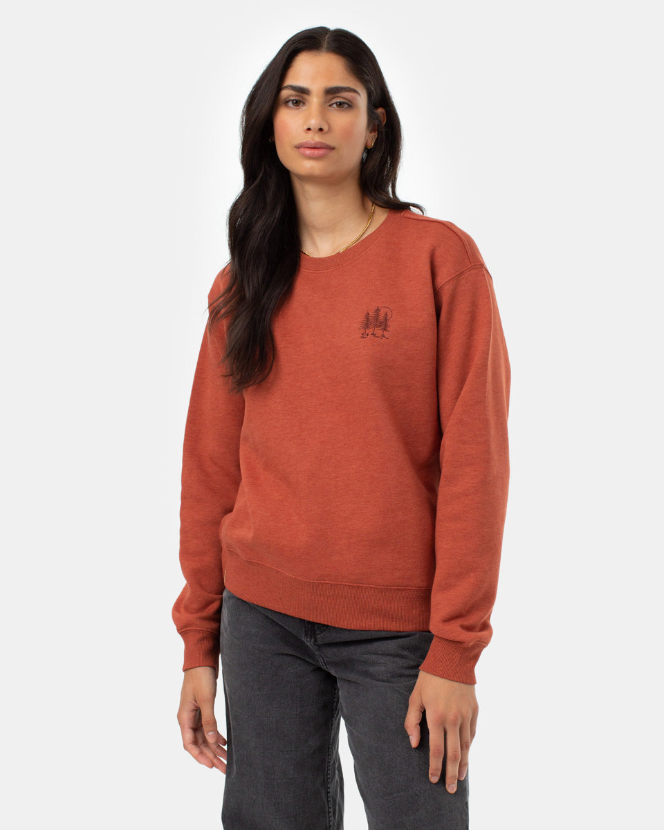 Tentree Women's TreeFleece Golden Spruce Forest Crew - Baked Clay