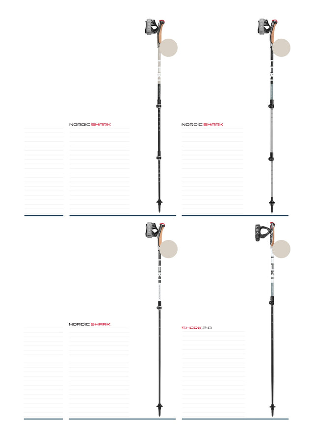 LEKI Instructor Lite TR 65726341 at lower left of manufacturer Nordic walking pole comparison image