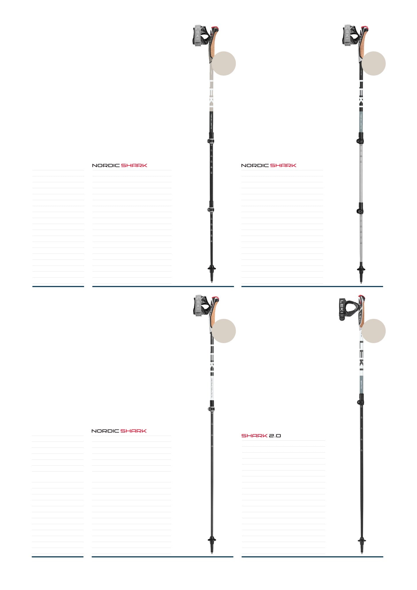 LEKI Spin TR 65726141 at lower right of manufacturer Nordic walking pole comparison image