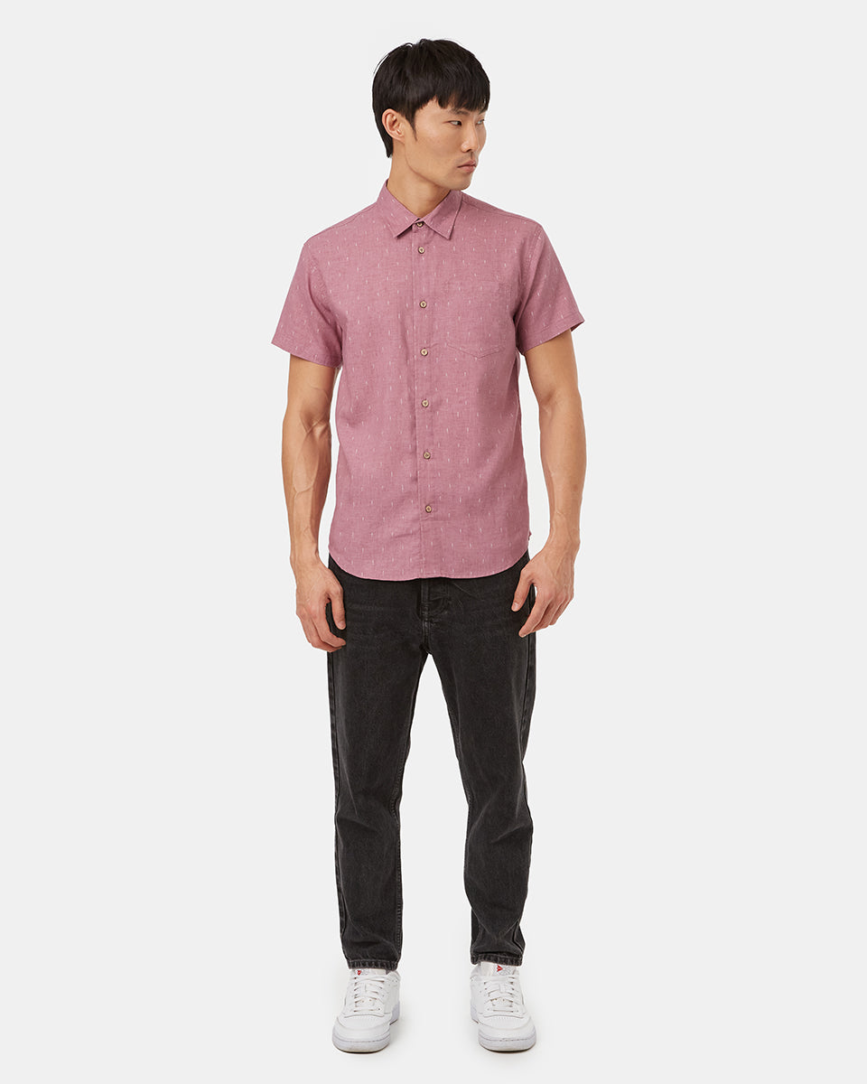 Tentree Men's Mancos Shirt - Dusky Orchid Cloud White
