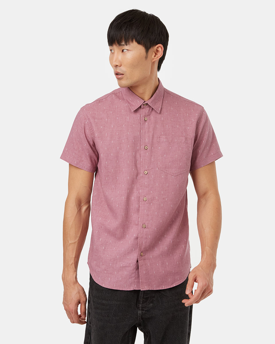 Tentree Men's Mancos Shirt - Dusky Orchid Cloud White