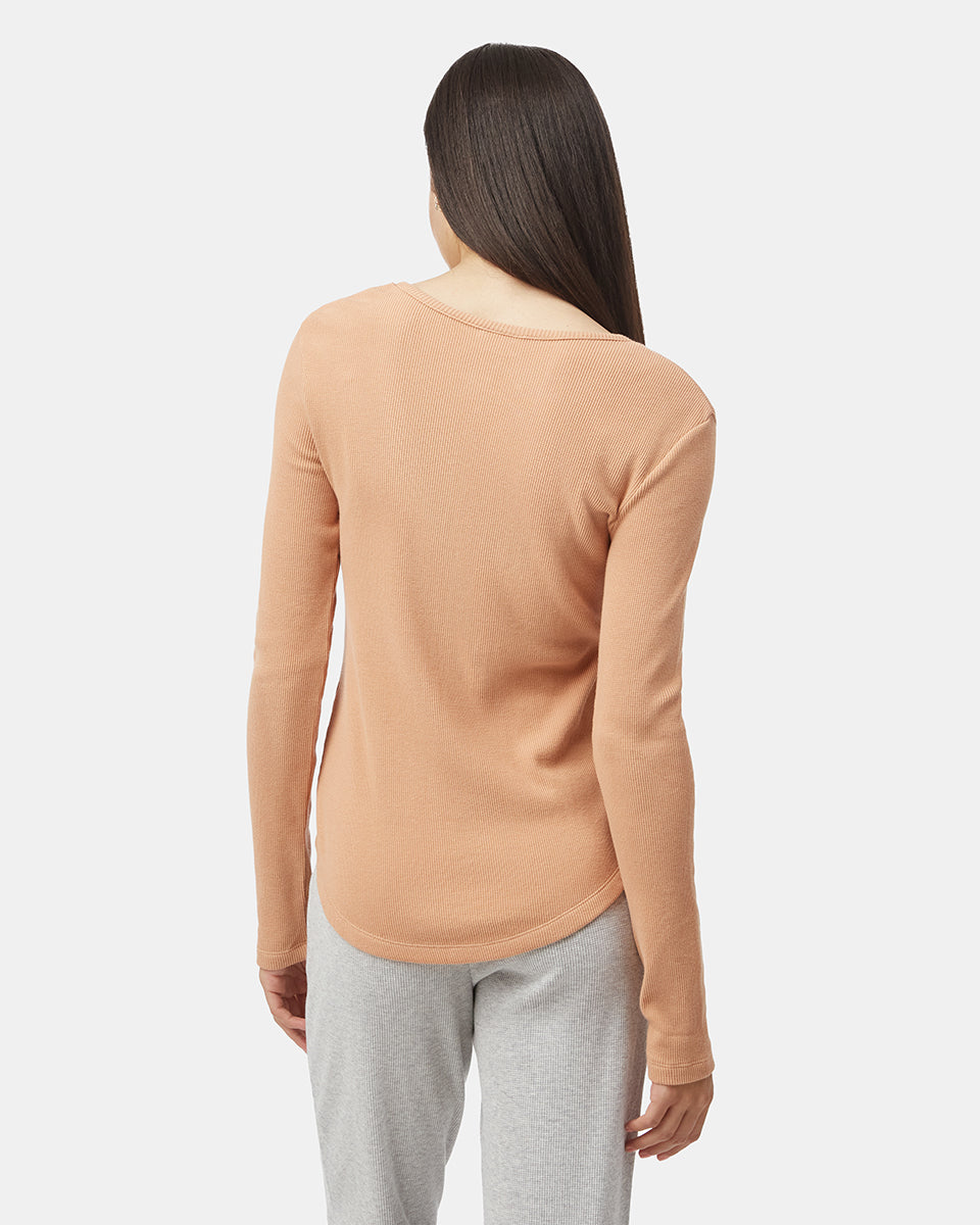 Tentree Women's TreeWaffle Henley Longsleeve - Italian Clay