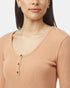 Tentree Women's TreeWaffle Henley Longsleeve - Italian Clay