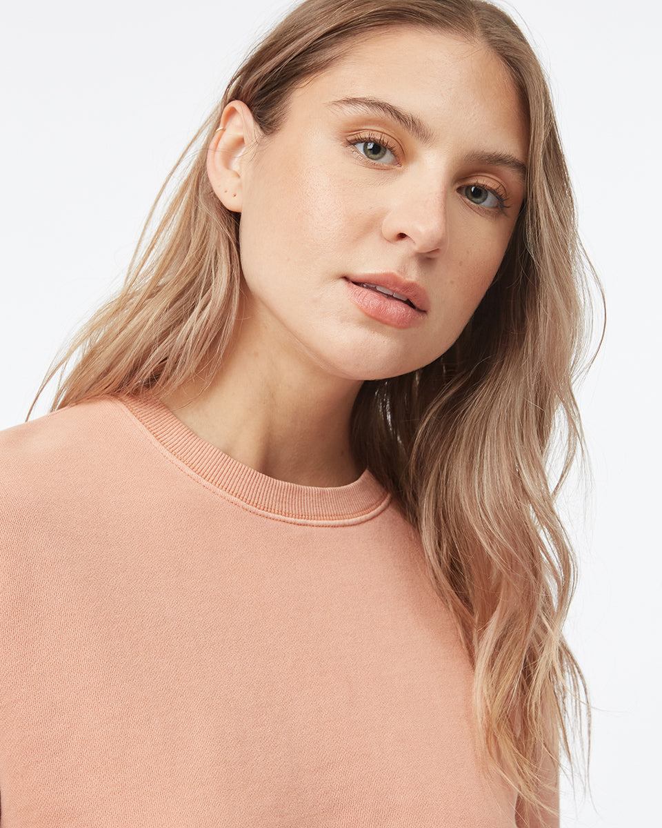 Tentree Women's Organic Cotton French Terry Elastic Hem Crew - Italian Clay