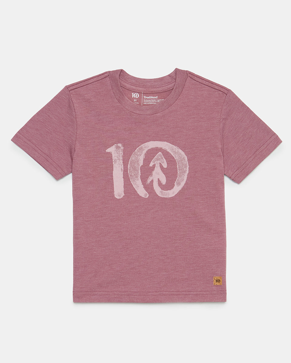 Tentree Kids Watercolour Ten T-Shirt - Dusky Orchid Heather Dawn Pink