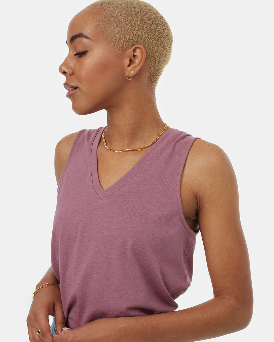 Tentree Women's TreeBlend V-Neck Tank - Dusky Orchid