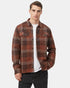 Tentree Men's Heavy Weight Flannel Jacket - Dark Oak Sepia Oatmeal