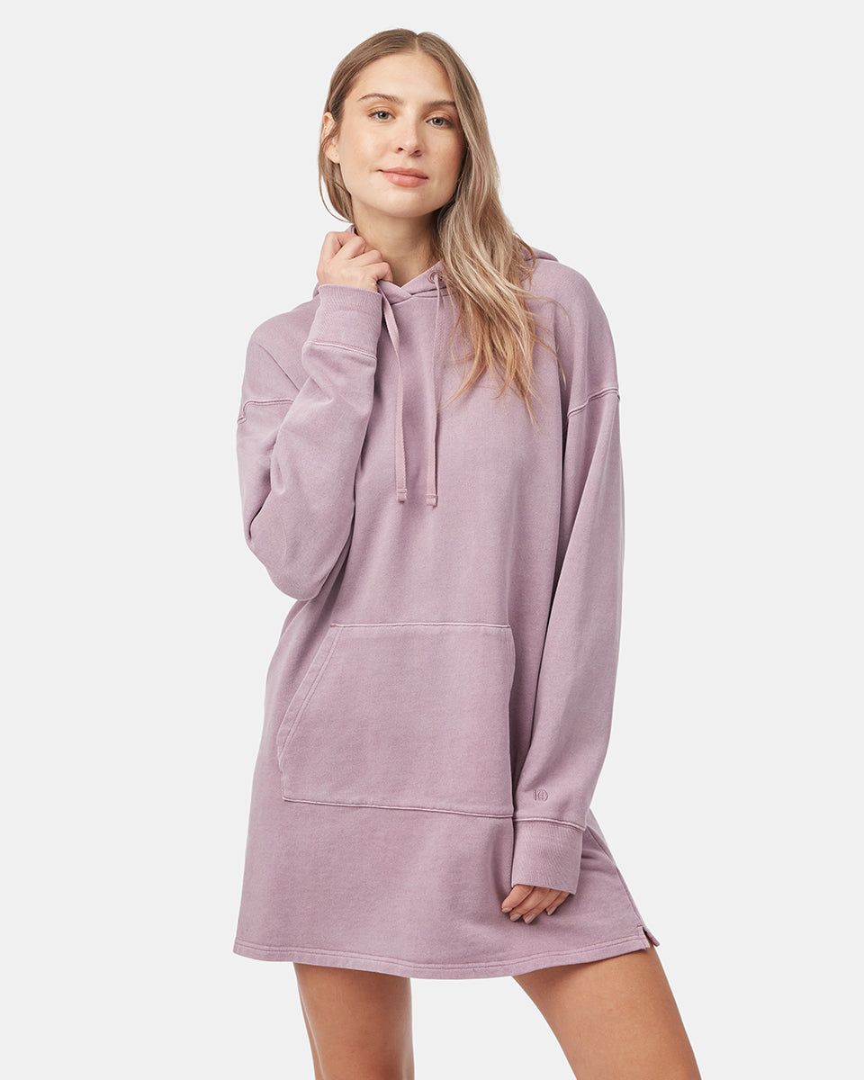 Tentree Women's Organic Cotton French Terry Hoodie Dress - Lilac Chalk