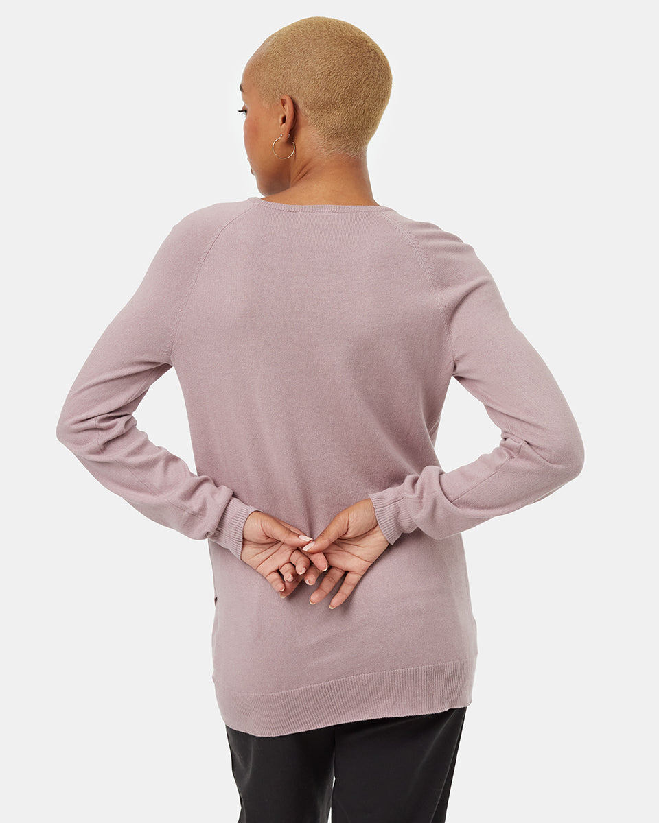 Tentree Women's Highline Cotton Acre Sweater - Lilac Chalk