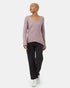 Tentree Women's Highline V-Neck Sweater - Lilac Chalk