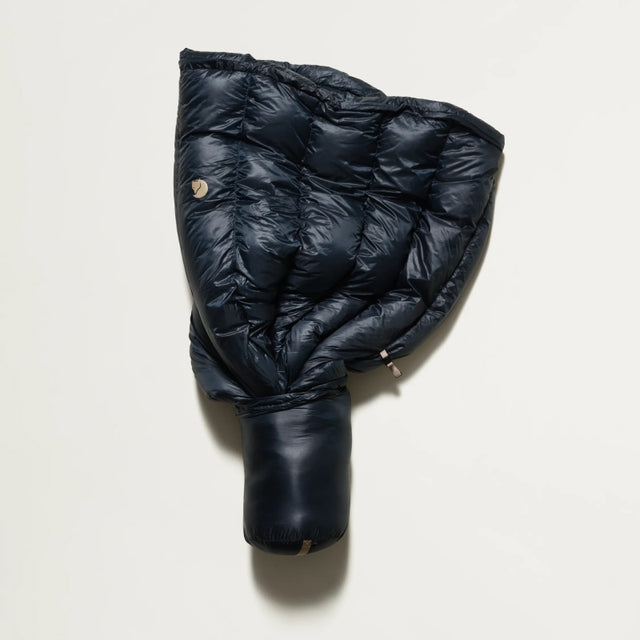 Fjällräven Keb Lätt Two Seasons Quilt showing down channels and closed footbox