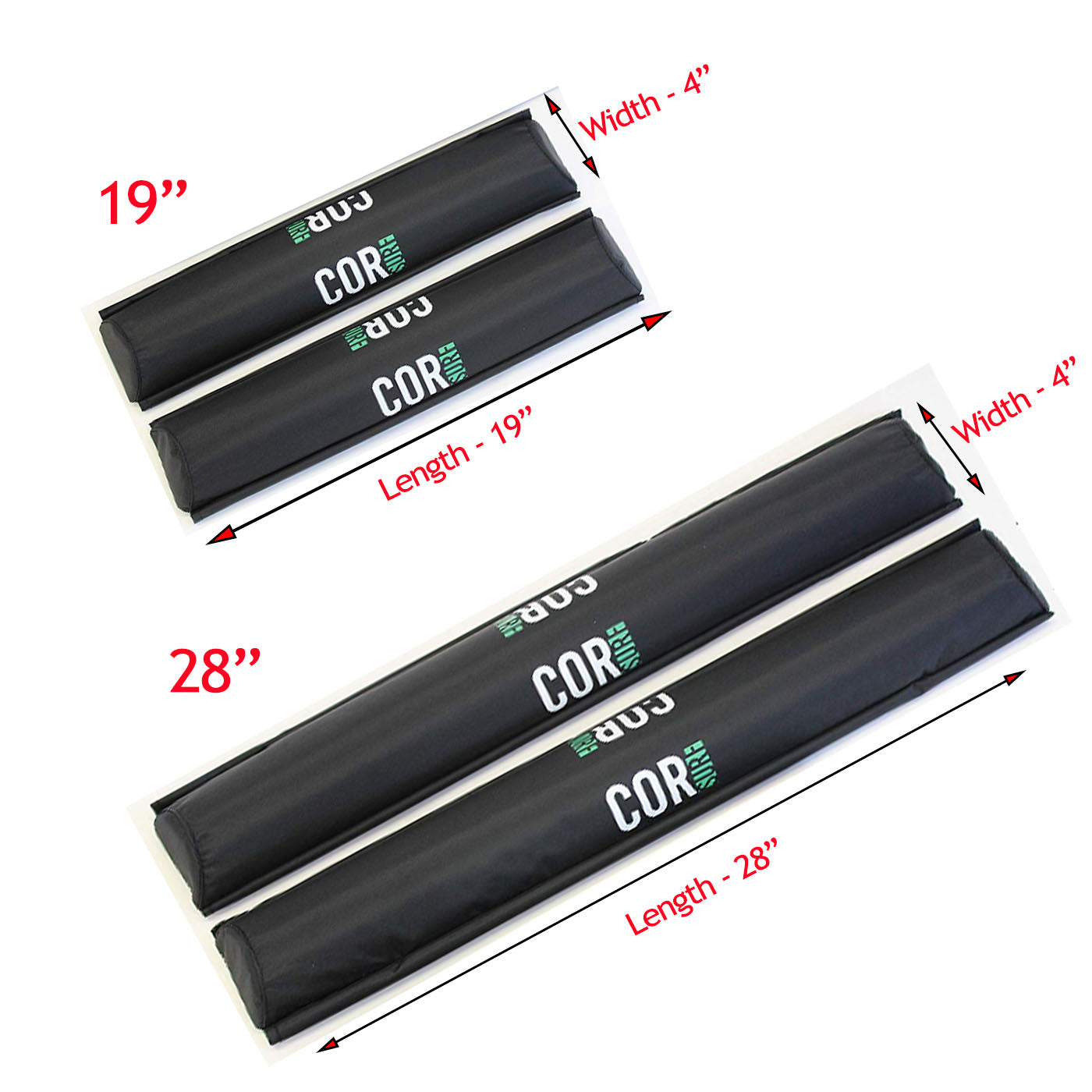 COR Surf Aero Roof Rack Pads 19" or 28" - For Large Aero Bars — view 9