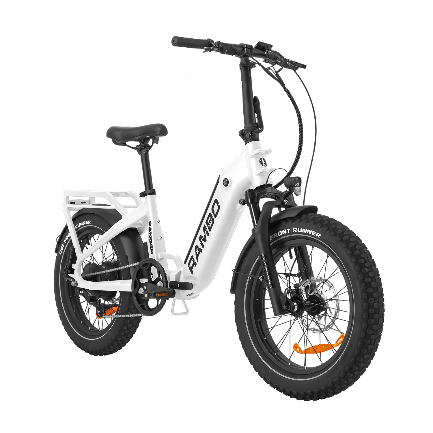 Rambo Ranger Folding Electric Bike, White – product image 1