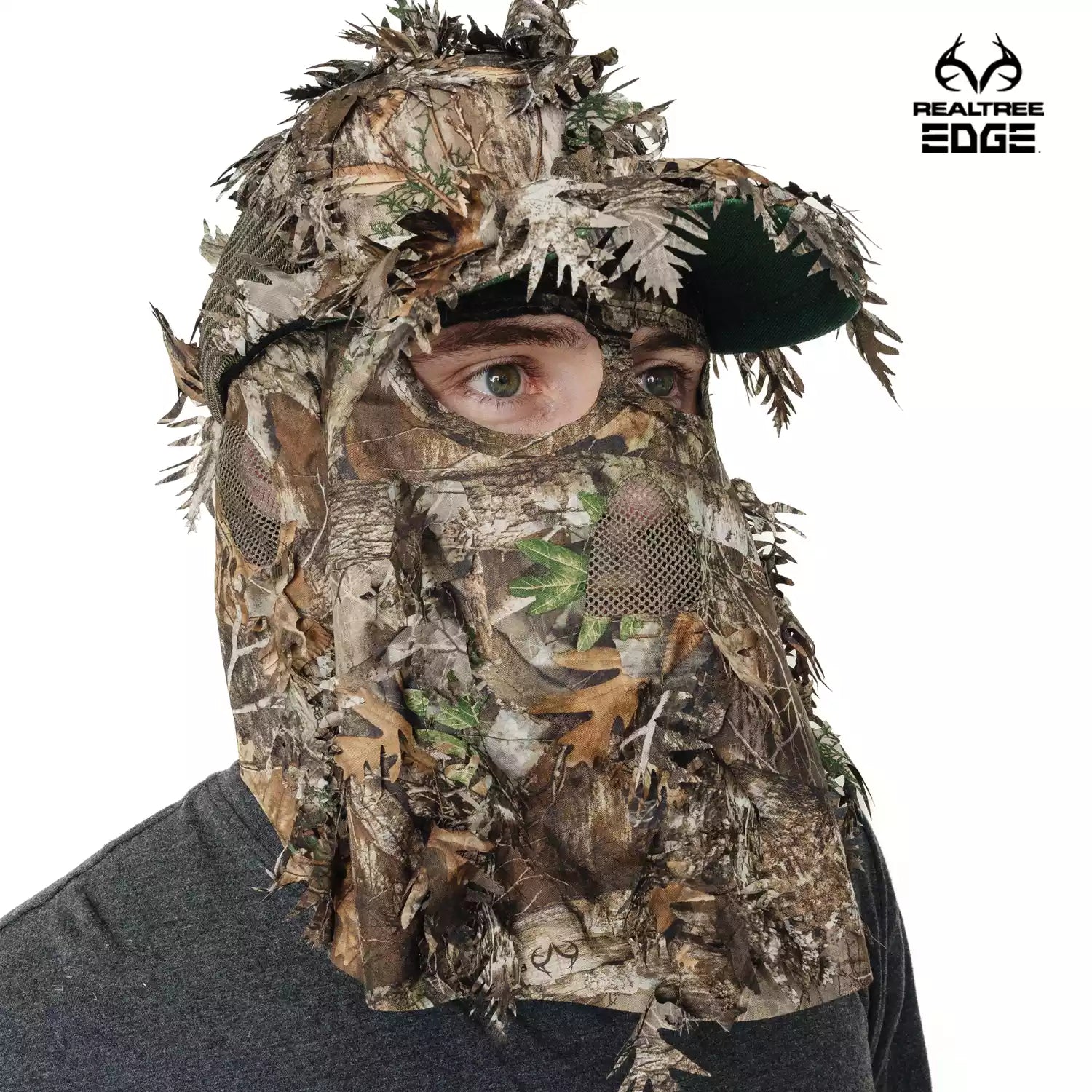 QuikCamo 3D Leafy Ball Cap with Front Face Mask – product view 42