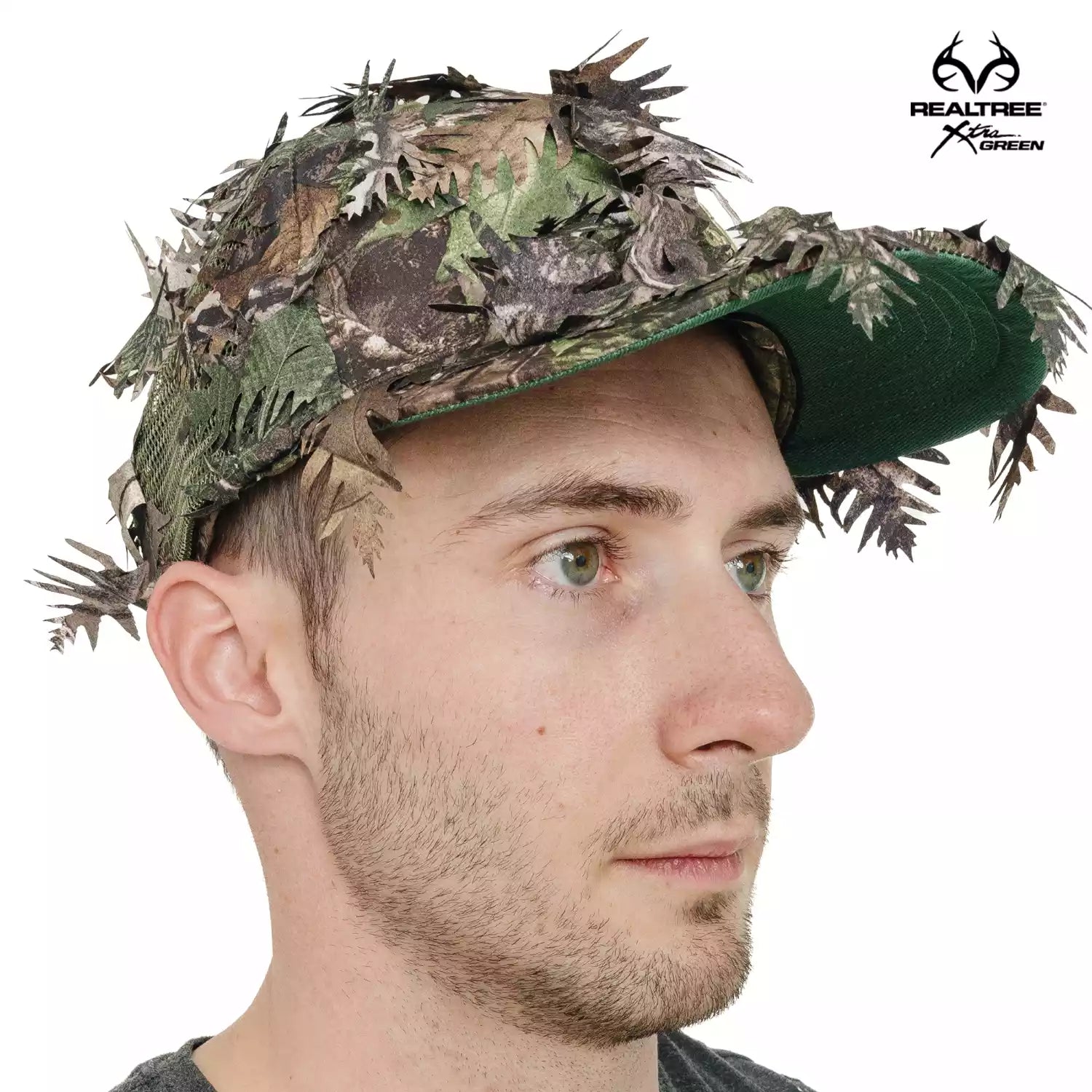 QuikCamo 3D Leafy Ball Cap with Front Face Mask – product view 44