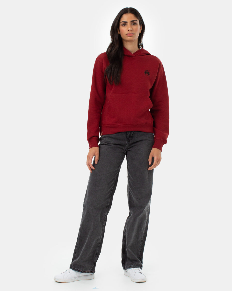 Tentree Women's TreeFleece Golden Spruce Forest Hoodie - Red Current