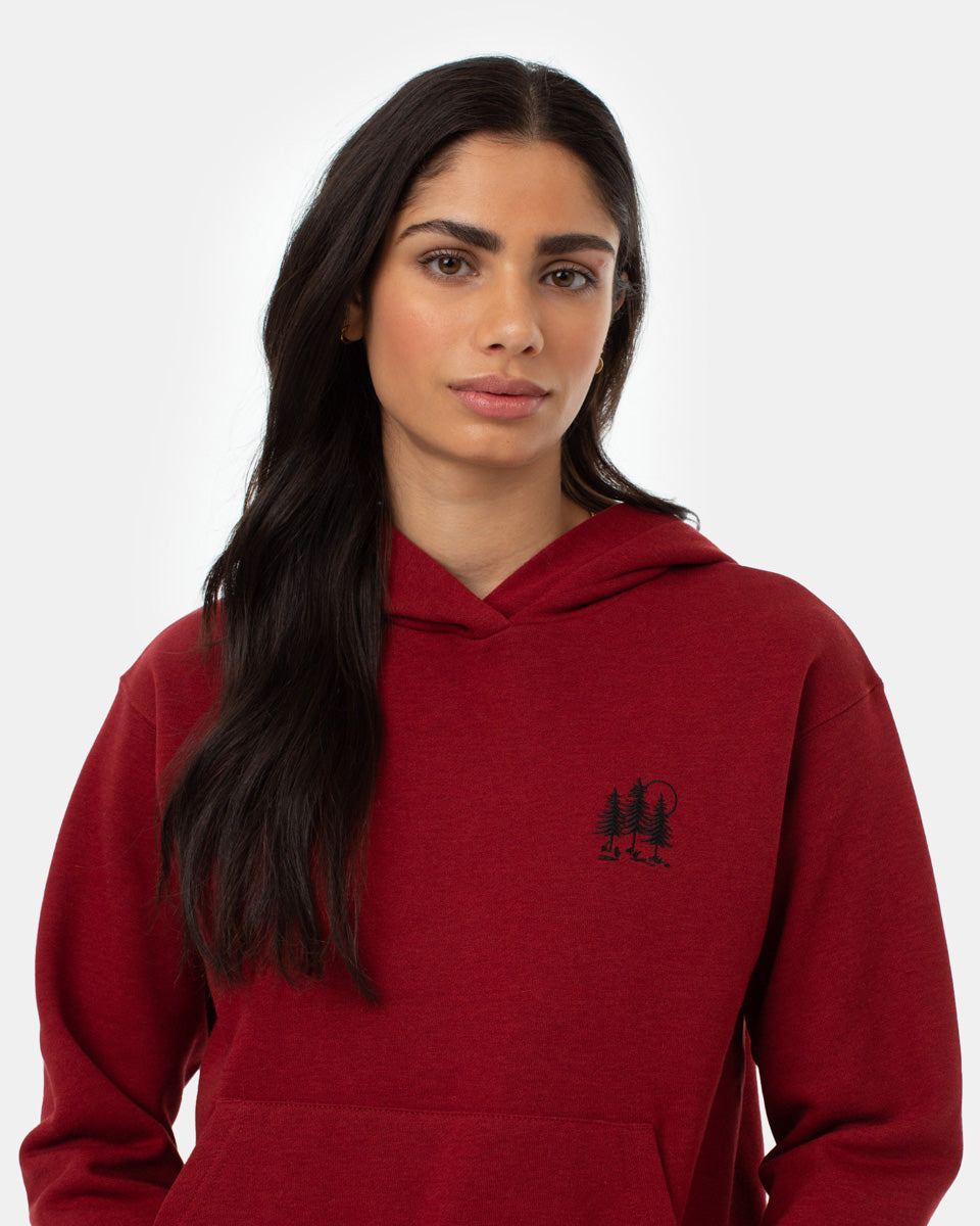 Tentree Women's TreeFleece Golden Spruce Forest Hoodie - Red Current