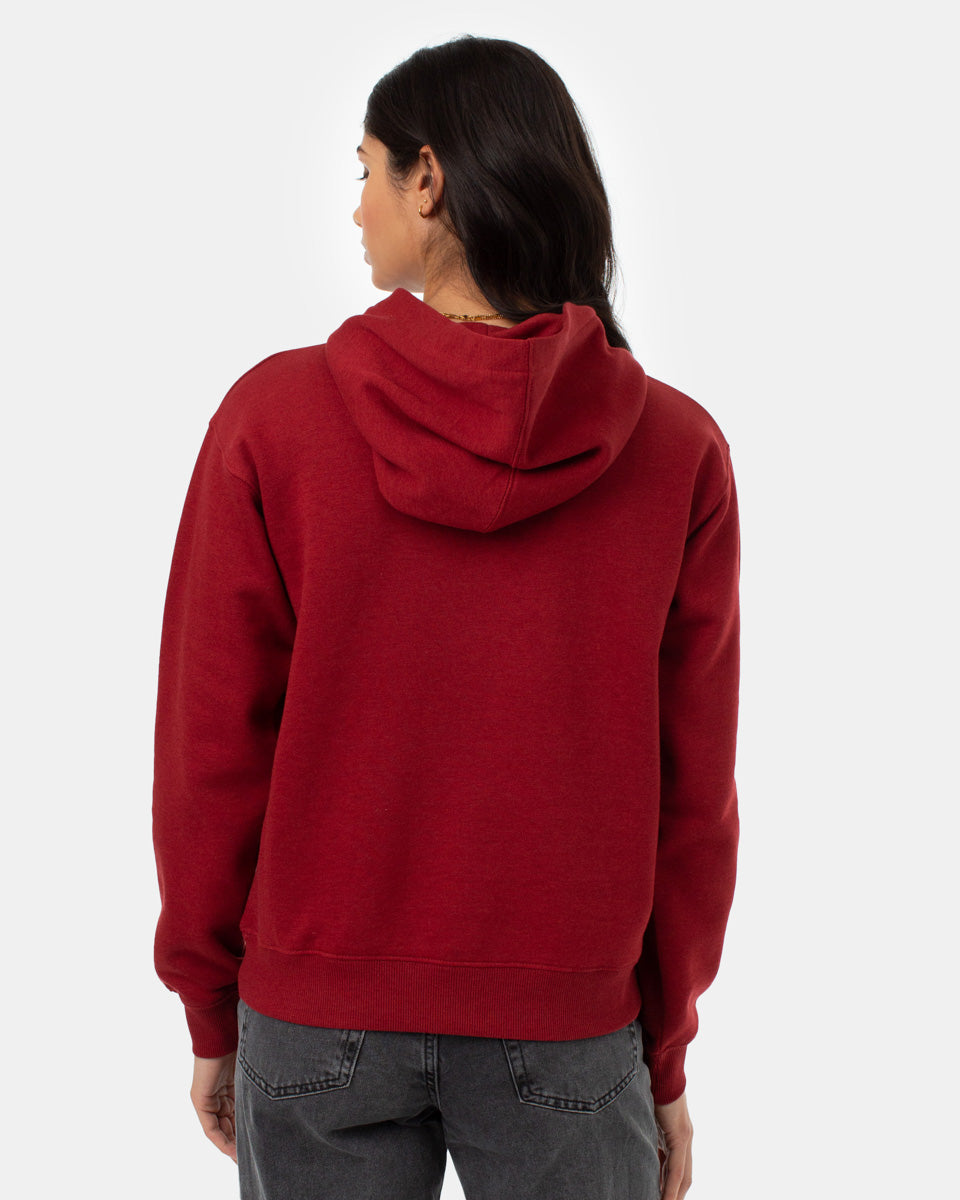 Tentree Women's TreeFleece Golden Spruce Forest Hoodie - Red Current