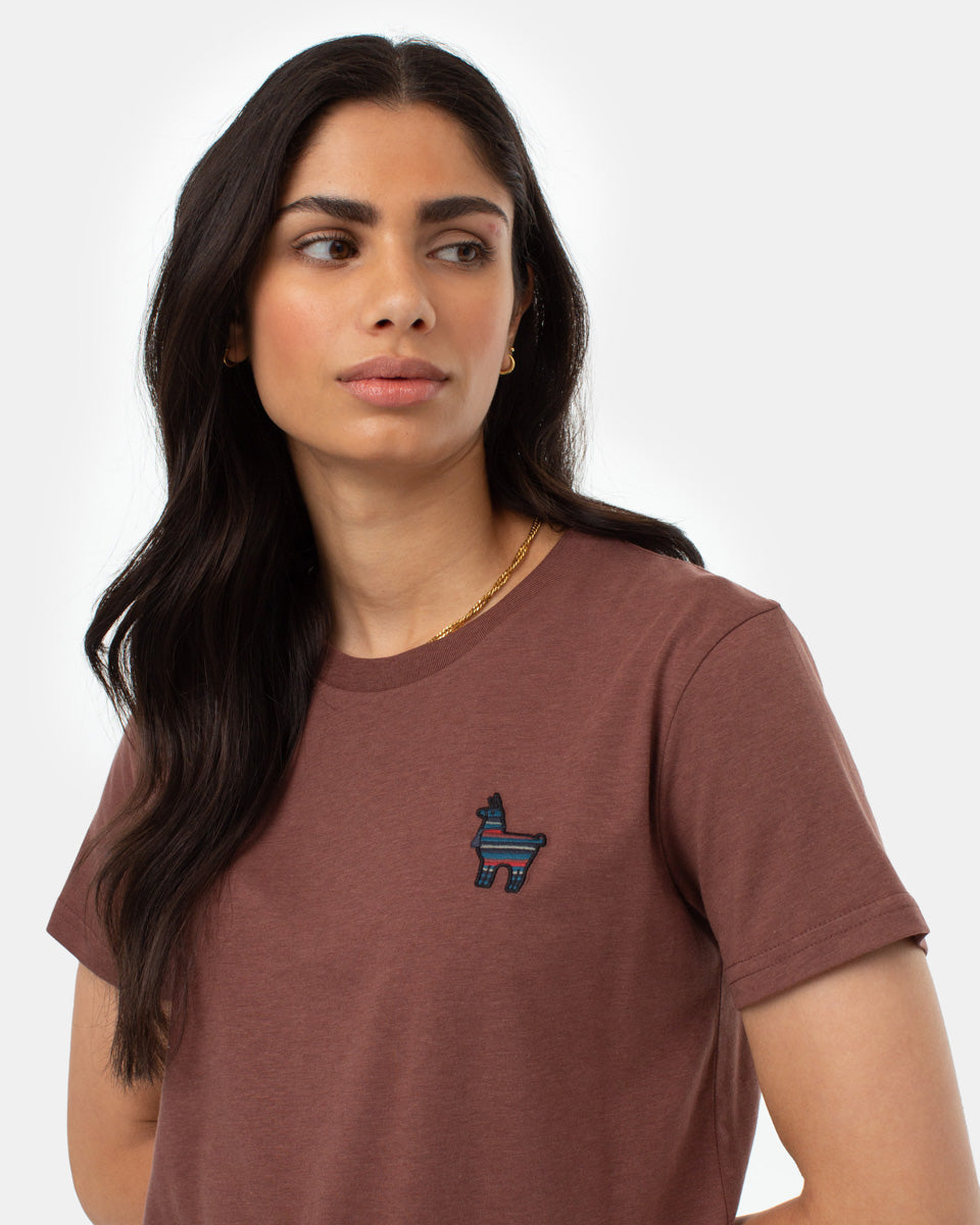 Tentree Women's Peru Embroidered Llama T-Shirt - Mesa Red